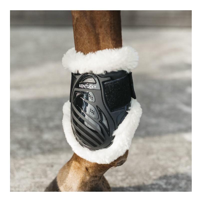 Streichkappen Vegan Lamfell young Horse - schwarz Streichkappen Vegan Lamfell young Horse - schwarz