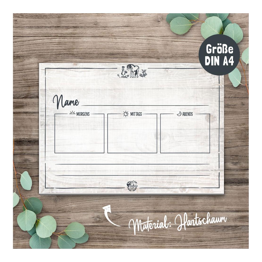 Soulhorse “Futterplan” Stallschild Holzoptik - Natur -