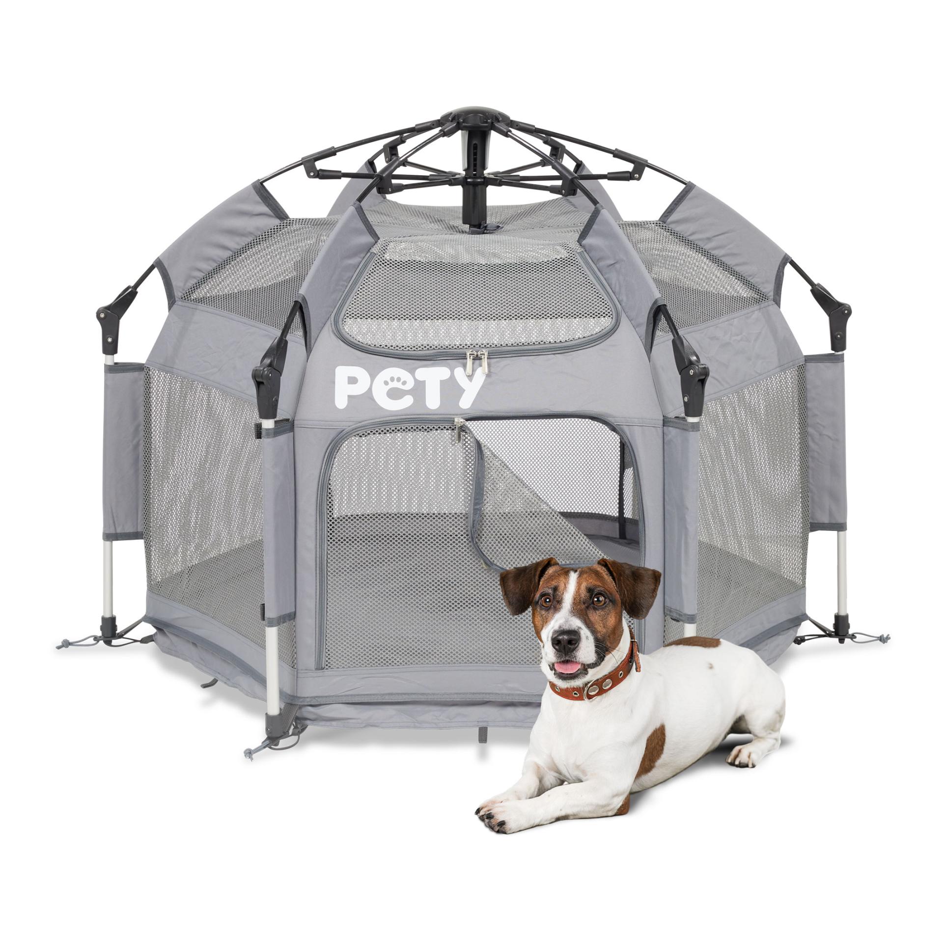 Laufstall Set klein mit Bodenmatte und Dach