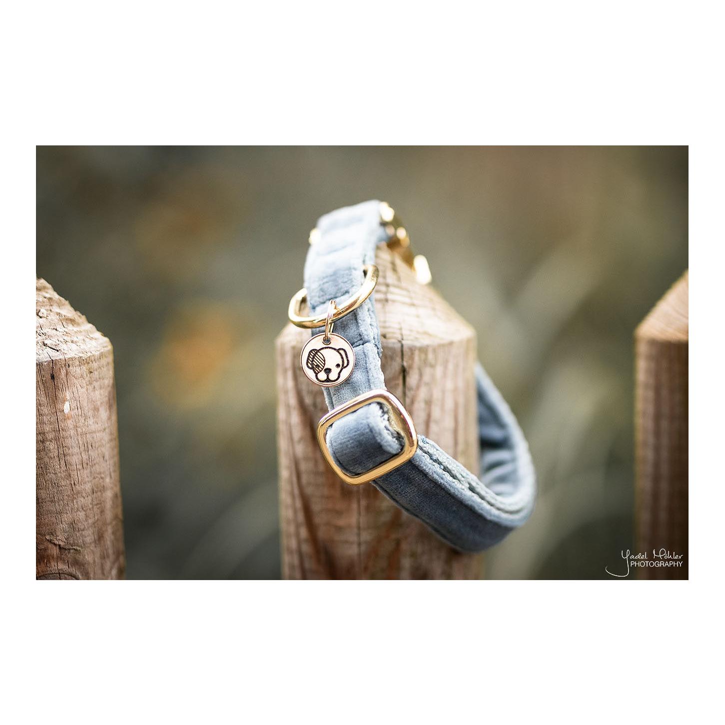 Hundehalsband Velvet - light blue Hundehalsband Velvet - light blue
