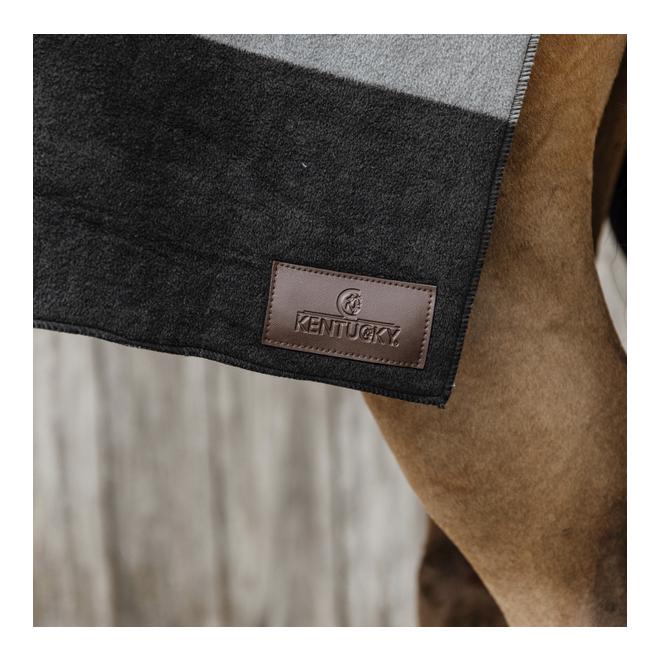 Fleecedecke Square Stripes Heavy - black/grey