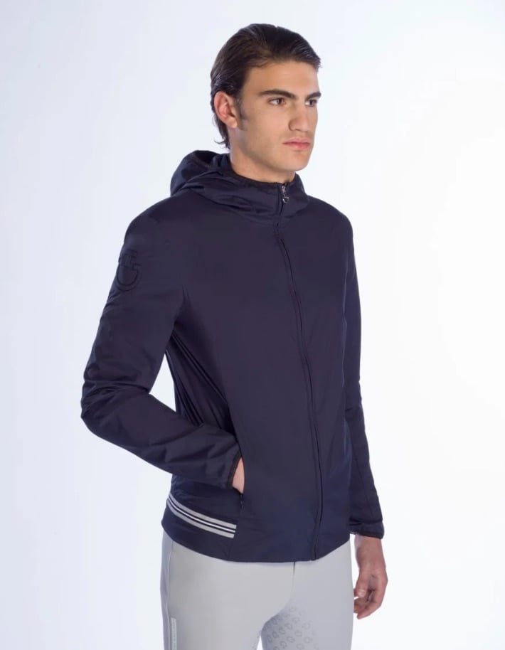 Reitjacke W/Rib Knit Insert Herren - navy