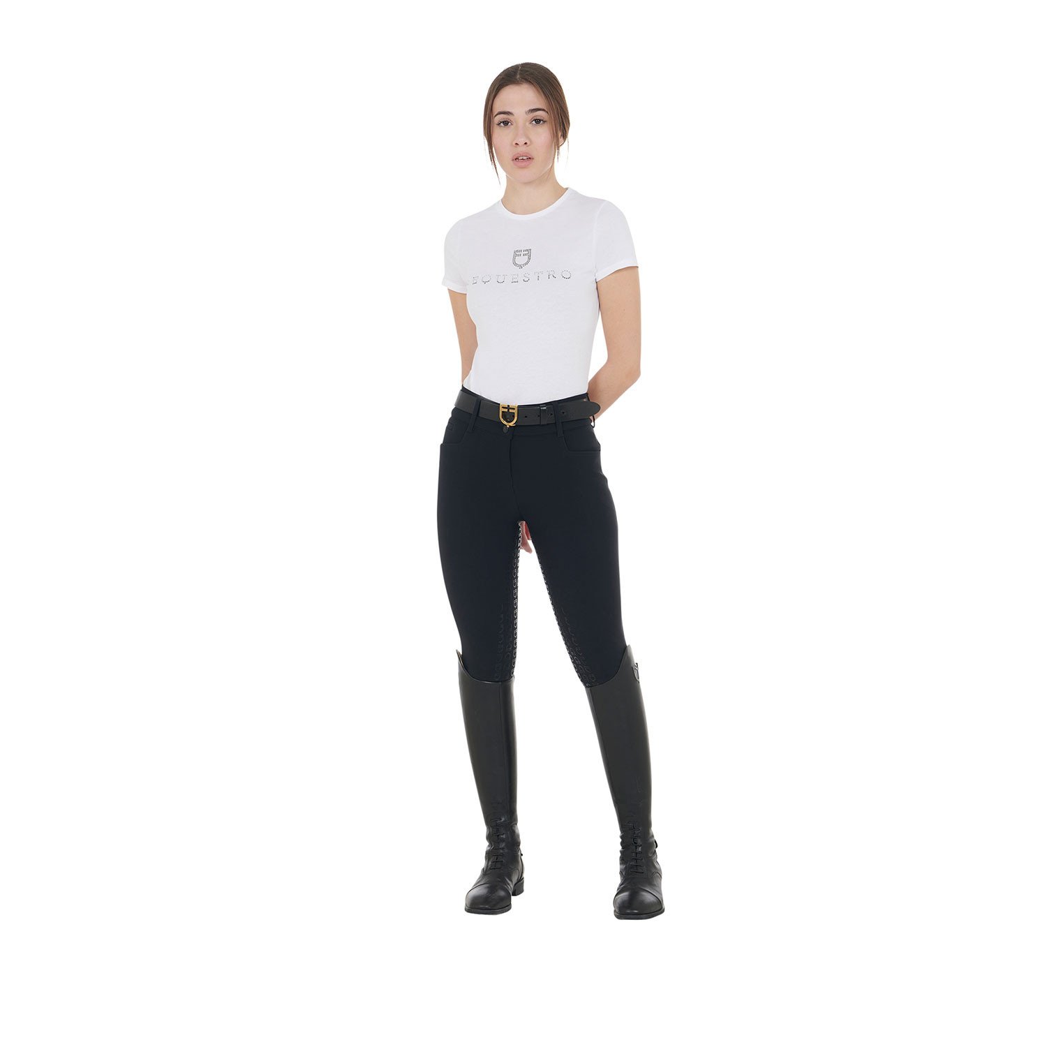 Equestro Winterreithose Highwaist Kniebesatz Damen