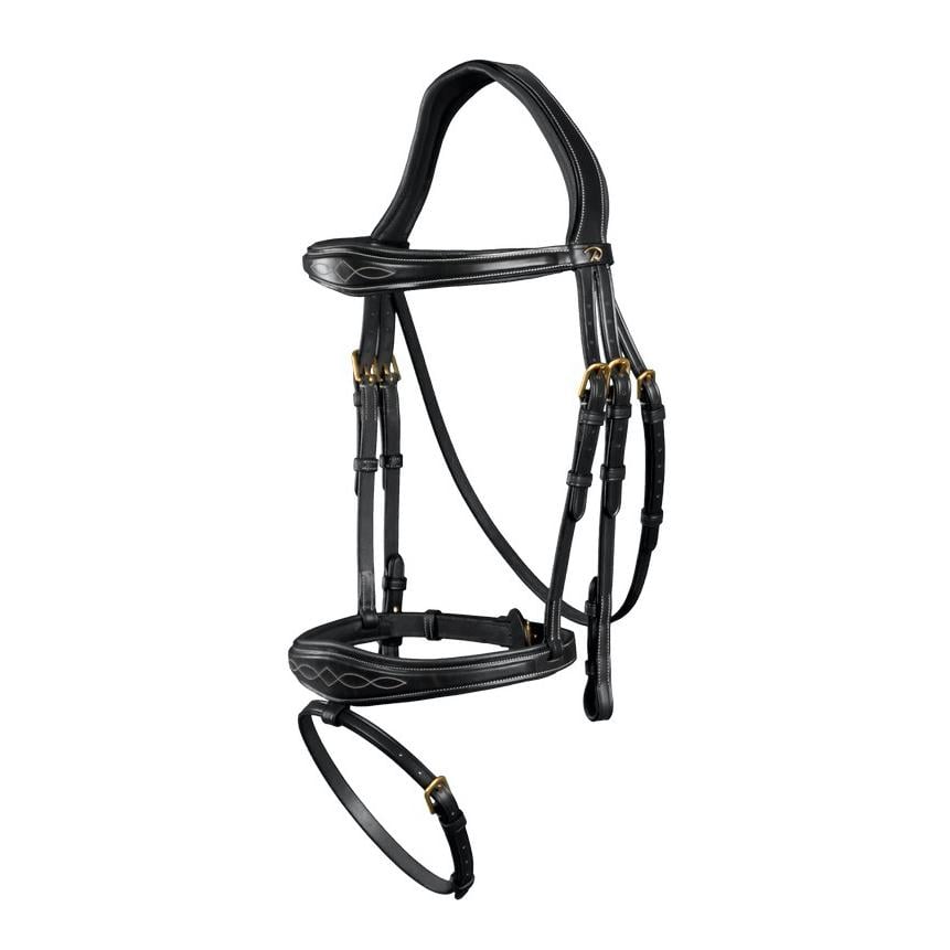 Bridon anatomique anglais combiné Licol - noir