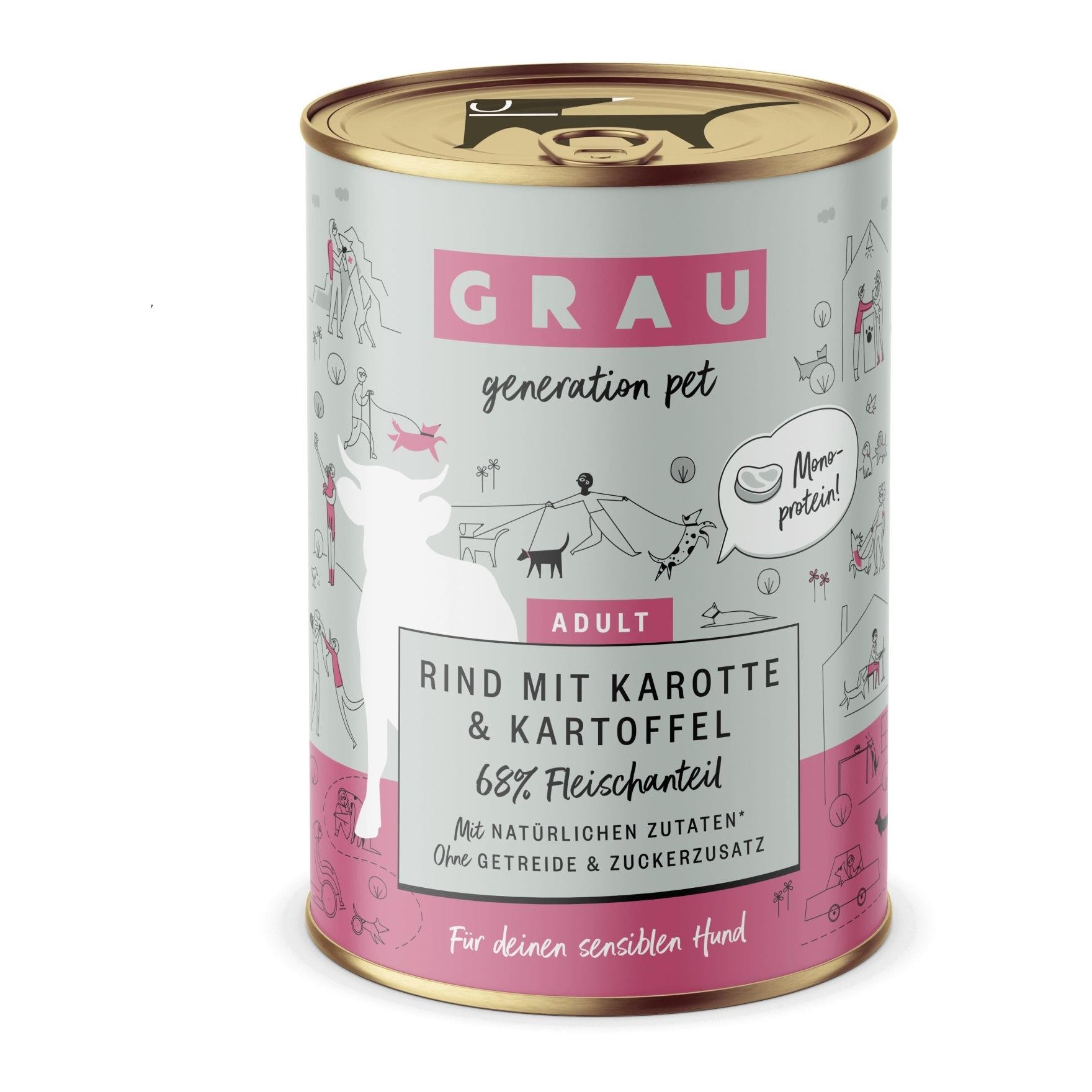 Nassfutter Rind mit Karotte und Kartoffel