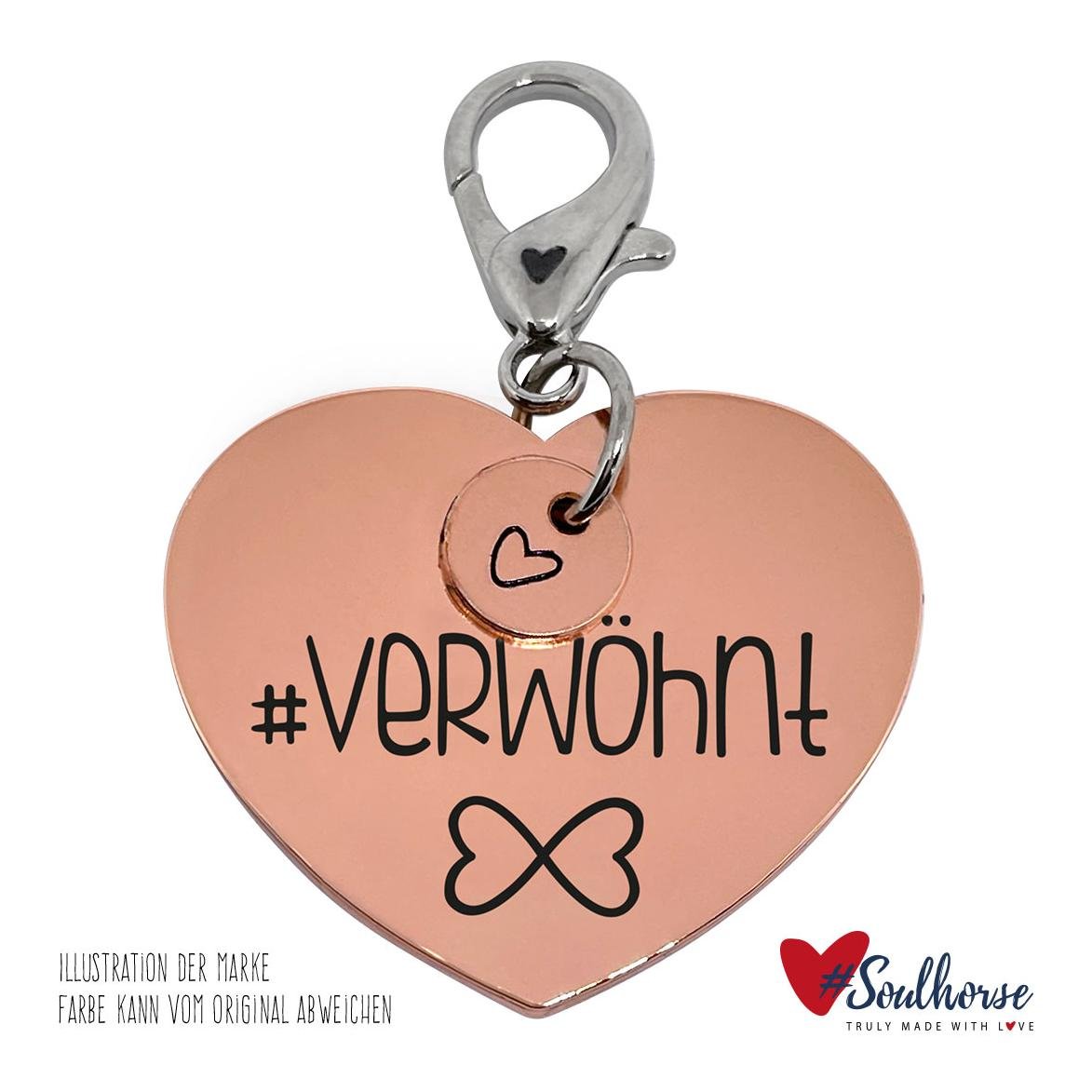 "Verwöhnt" Exklusive Pferdemarke mit Karabiner