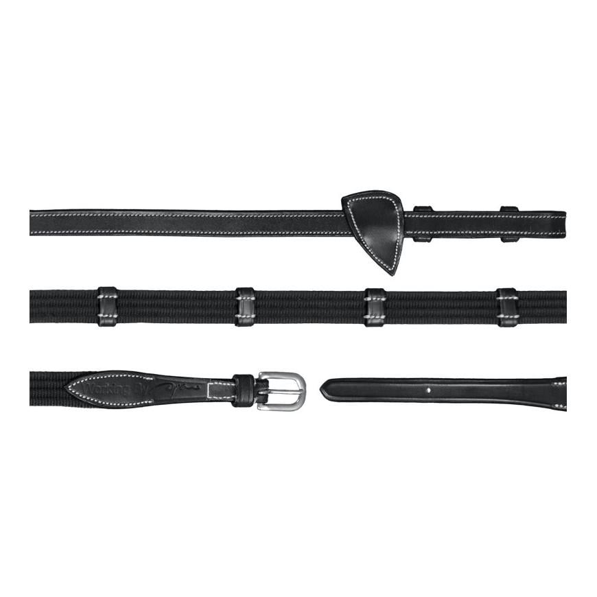 Gurtzügel mit 9 Lederschlaufen Working Collection - schwarz
