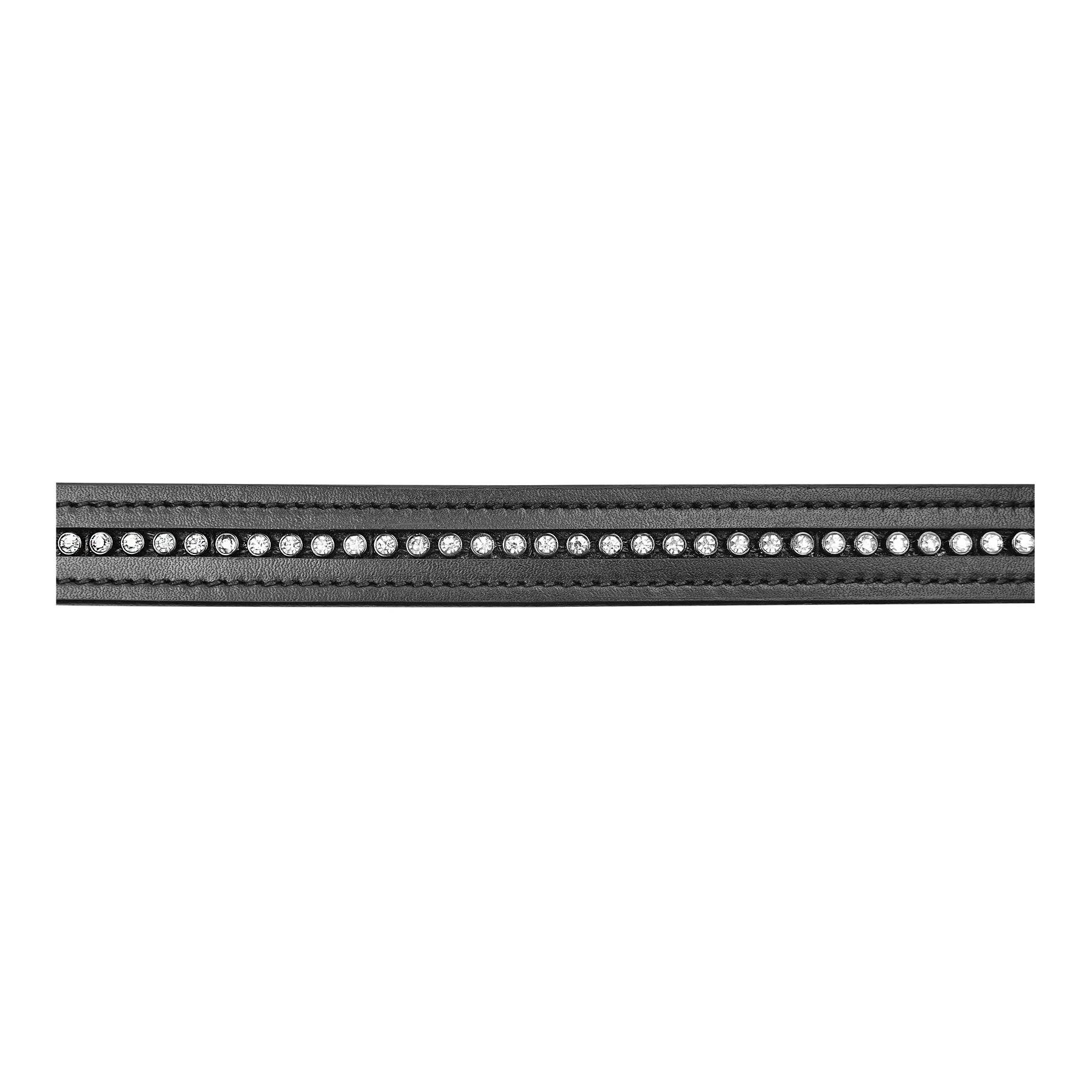 Rênes en toile avec une rangée de strass - noir/blanc
