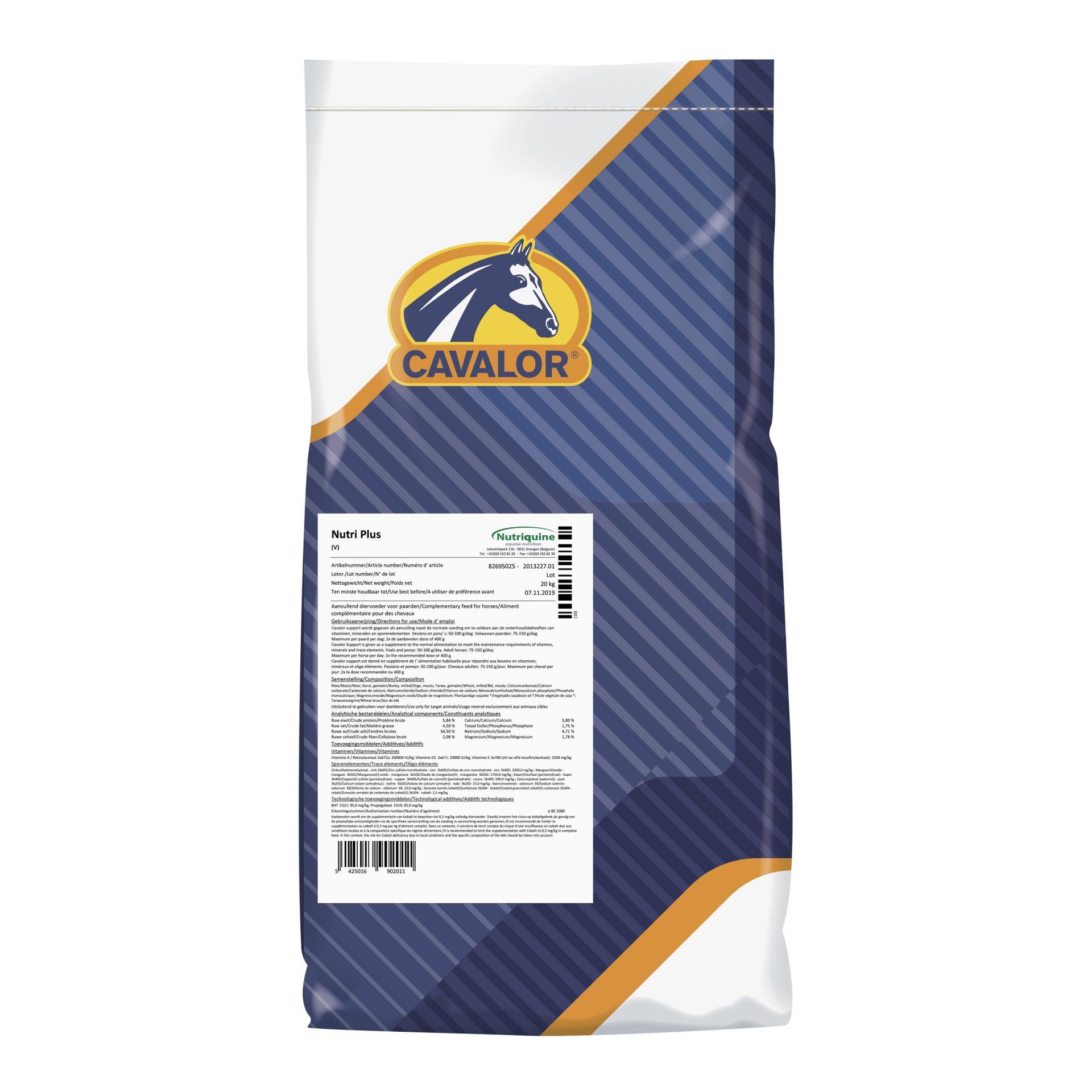 NutriPlus - Mélange de granulés contenant des vitamines et des minéraux comme supplément complet pour les chevaux de sport