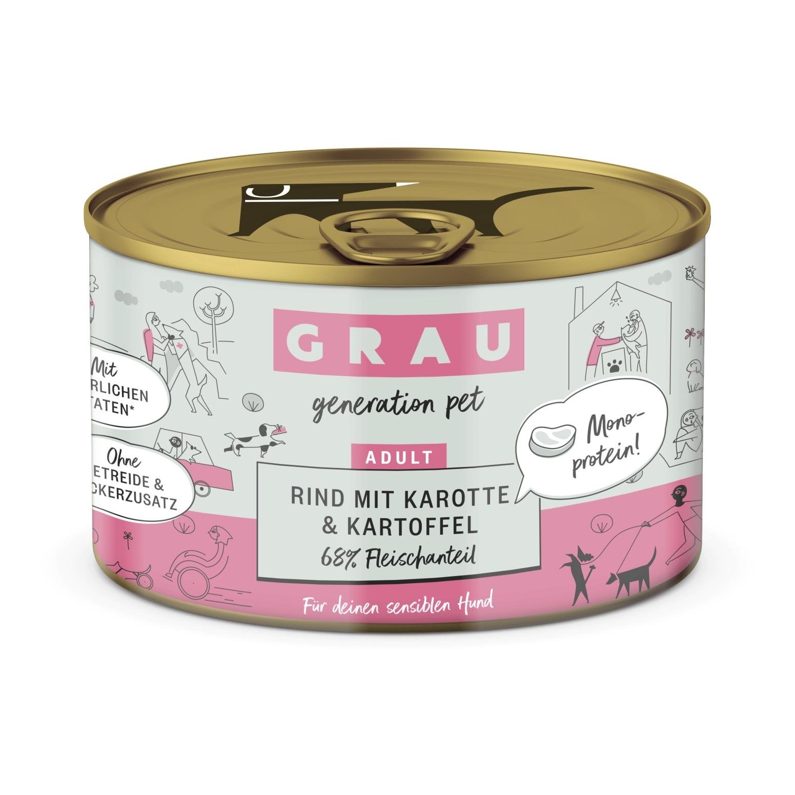 Nassfutter Rind mit Karotte und Kartoffel