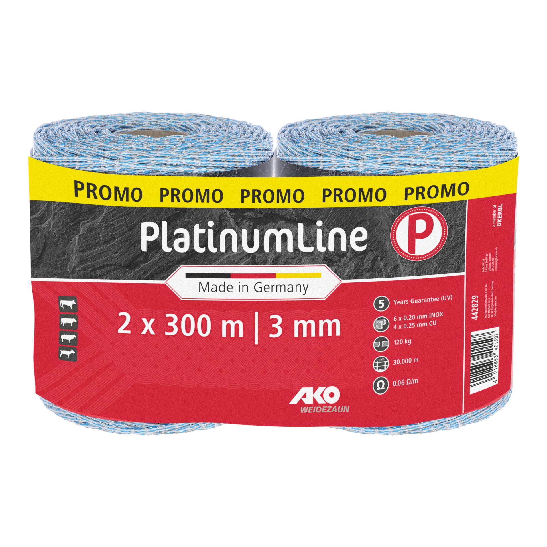 AKO PlatinumLine Weidezaunlitze geflochten