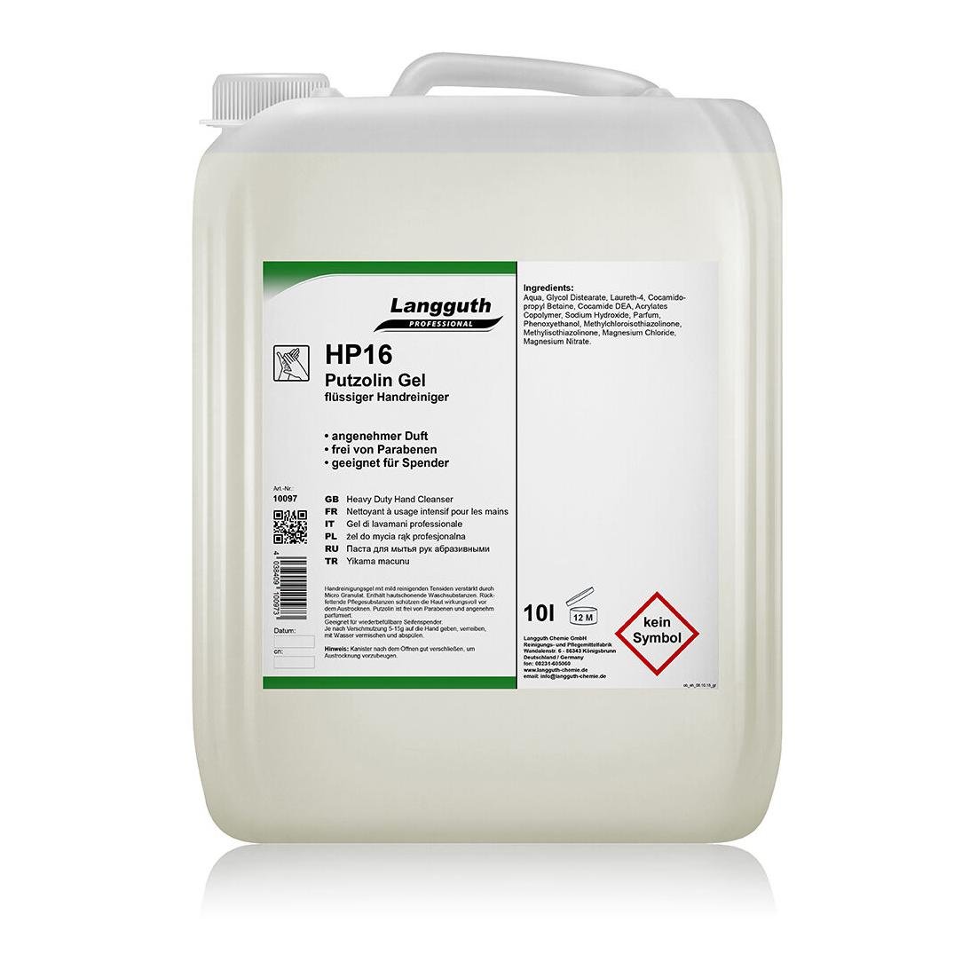 Putzolin Gel - viskoser Handreiniger mit Microgranulat / HP16 Putzolin Gel - viskoser Handreiniger mit Microgranulat / HP16