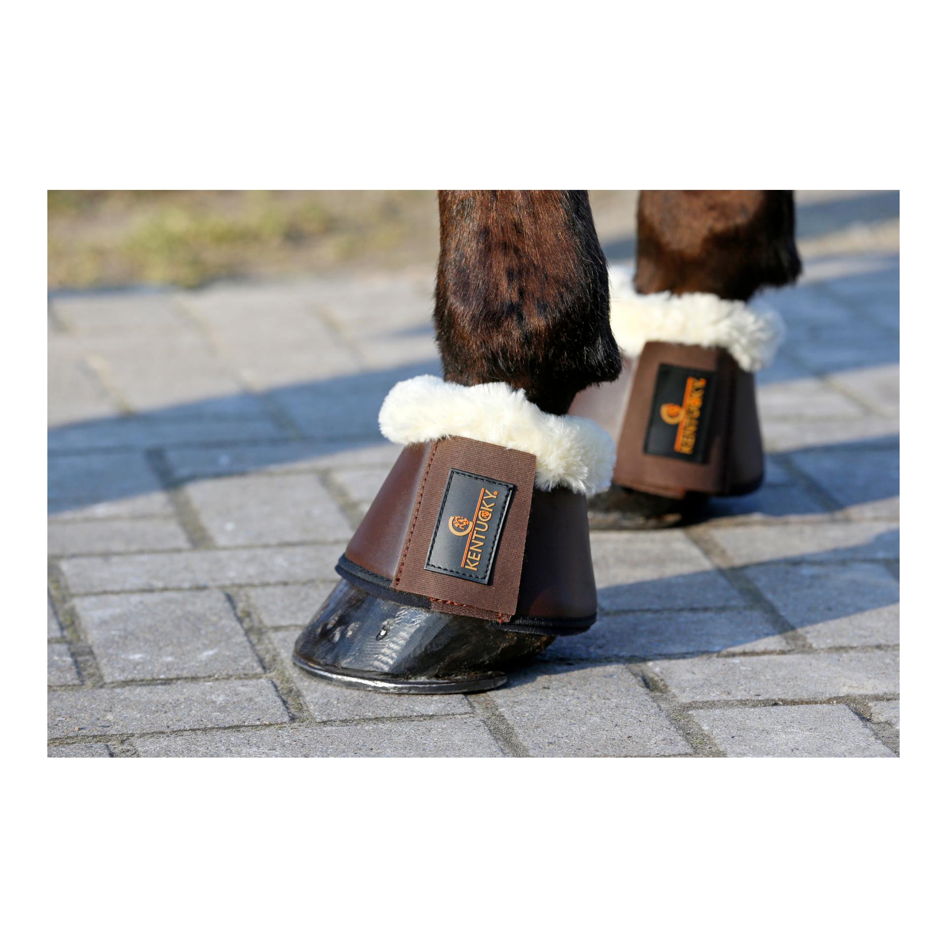 Hufglocken Leder Schaffell - schwarz