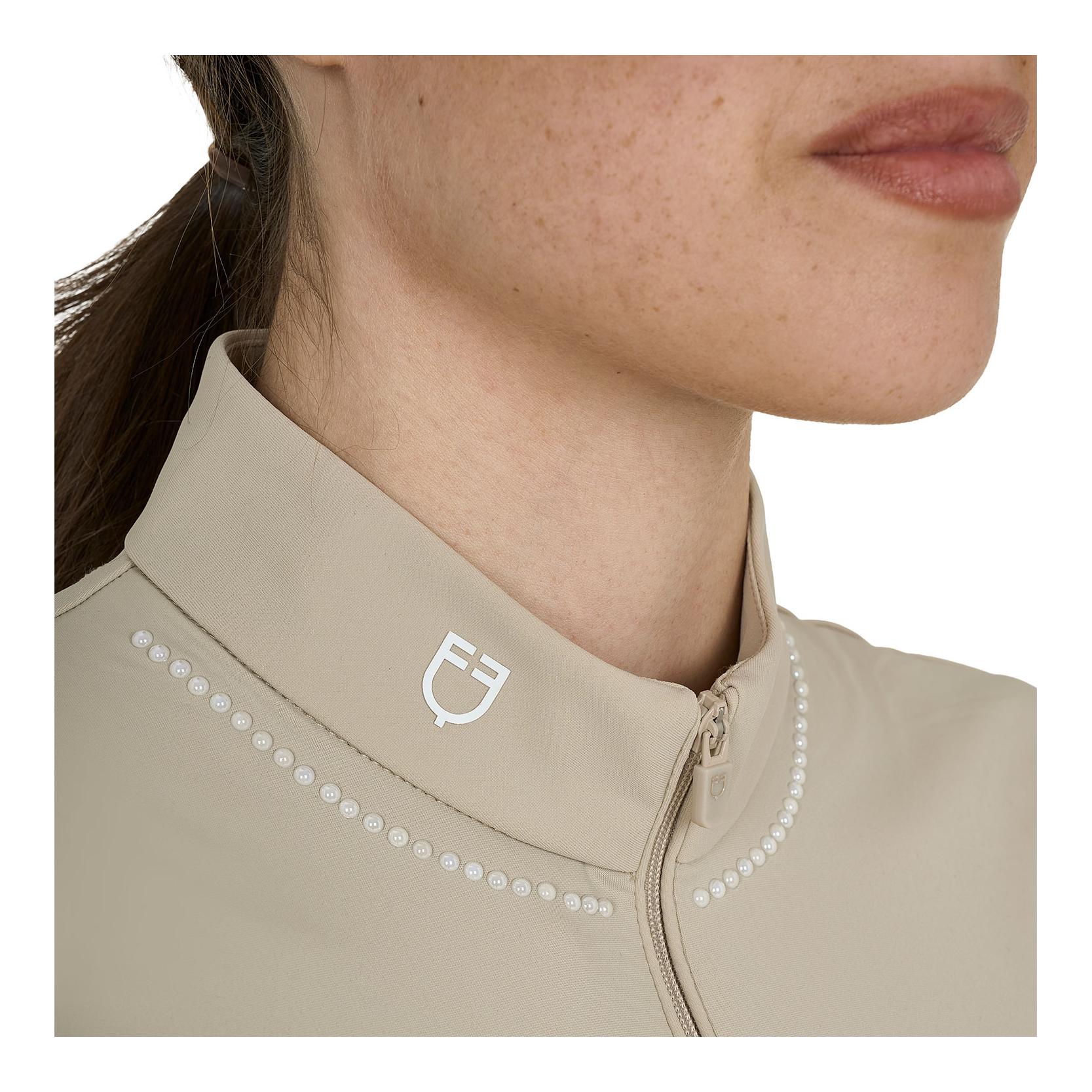 Equestro Trainingsshirt Perlen Kurzarm Damen