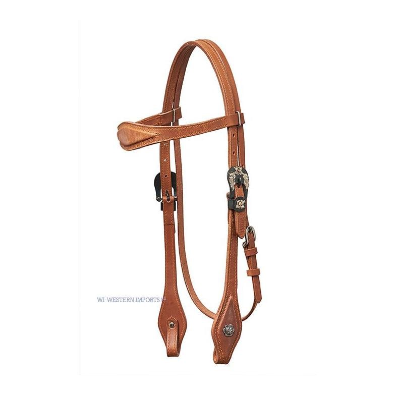 Western Imports Westernzaum mit Flower Buckle - Braun -