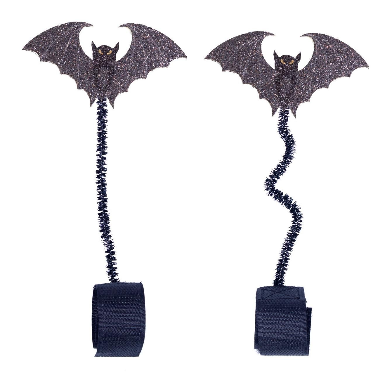 QHP Kopfstückzubehör Pferd Halloween Fledermaus - Schwarz -