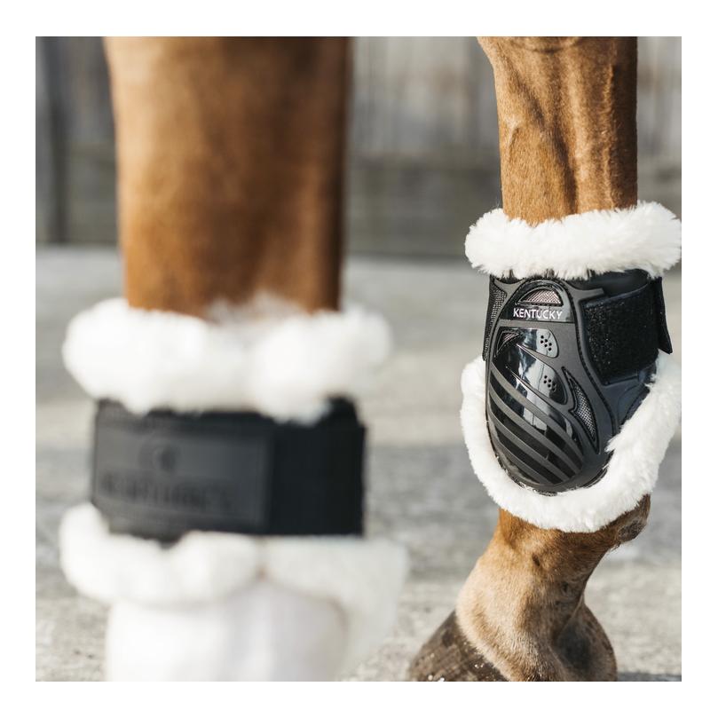 Streichkappen Vegan Lamfell young Horse - schwarz Streichkappen Vegan Lamfell young Horse - schwarz