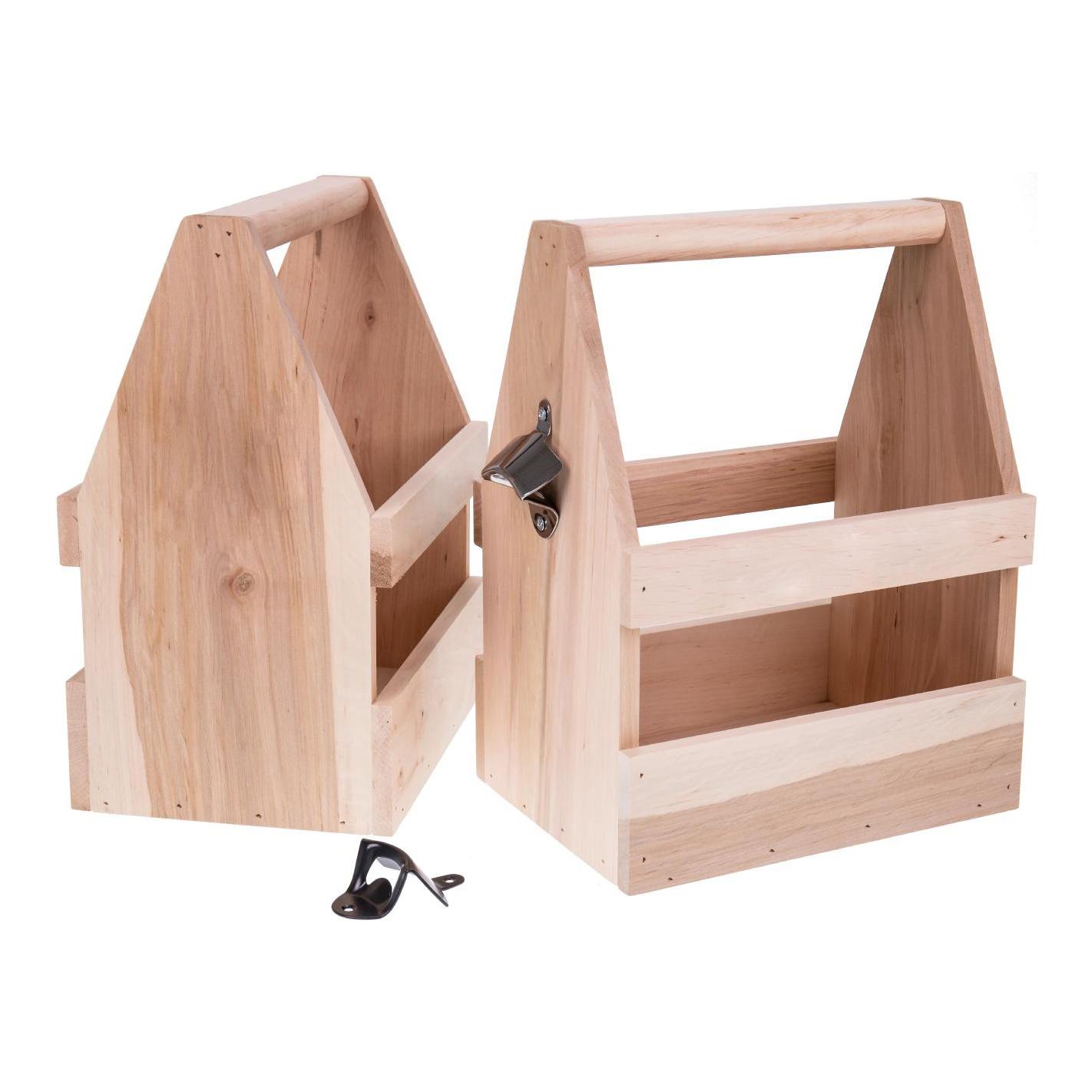 Flaschenträger aus Holz mit Flaschenöffner Flaschenträger aus Holz mit Flaschenöffner