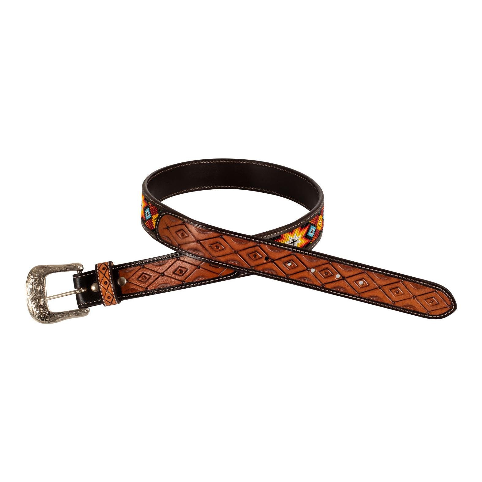 Westerngurt mit Perlen und Kupferschnalle