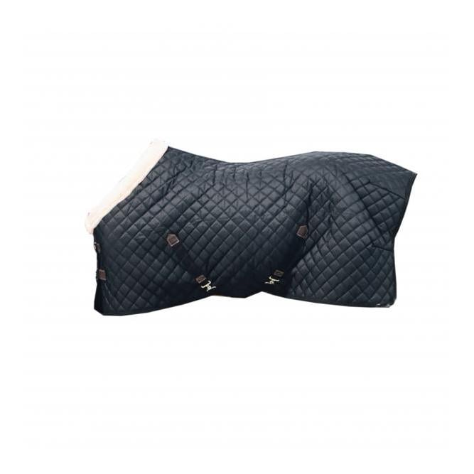 Turnierdecke 160g mit Fellkragen (Kunstfell) -schwarz Turnierdecke 160g mit Fellkragen (Kunstfell) -schwarz