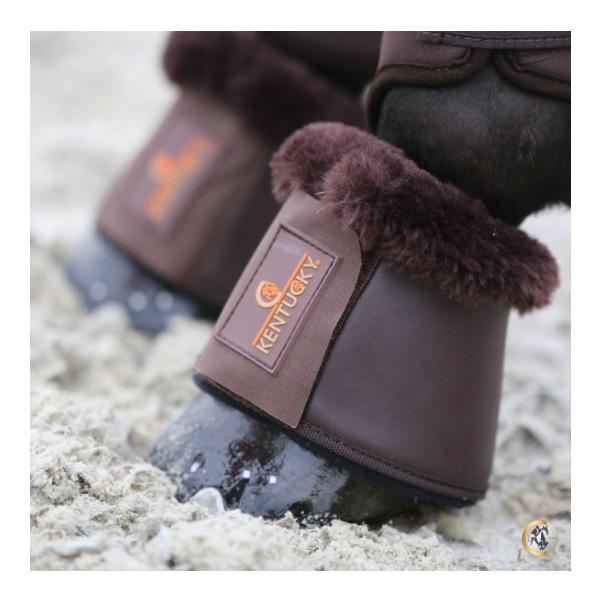 Hufglocken Leder Schaffell - braun / braun Hufglocken Leder Schaffell - braun / braun