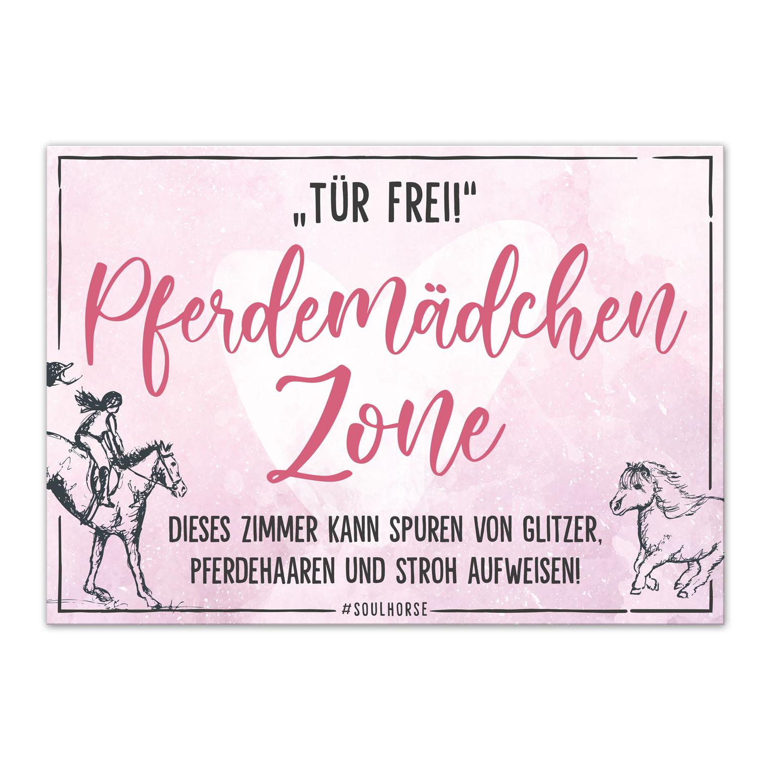 Soulhorse “Pferdemädchen Zone” Stallschild - Rosa -