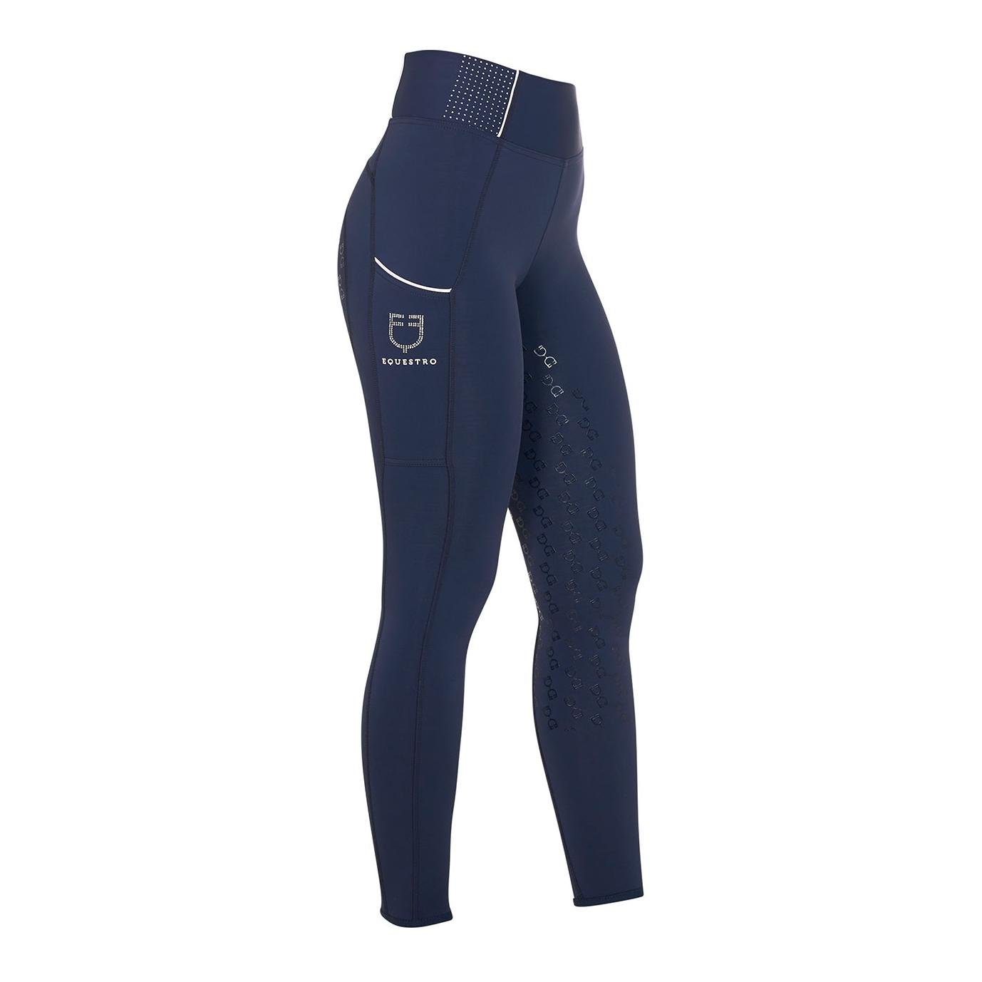 Equestro Reitleggings Vollgrip Glitzer Damen Taille: S