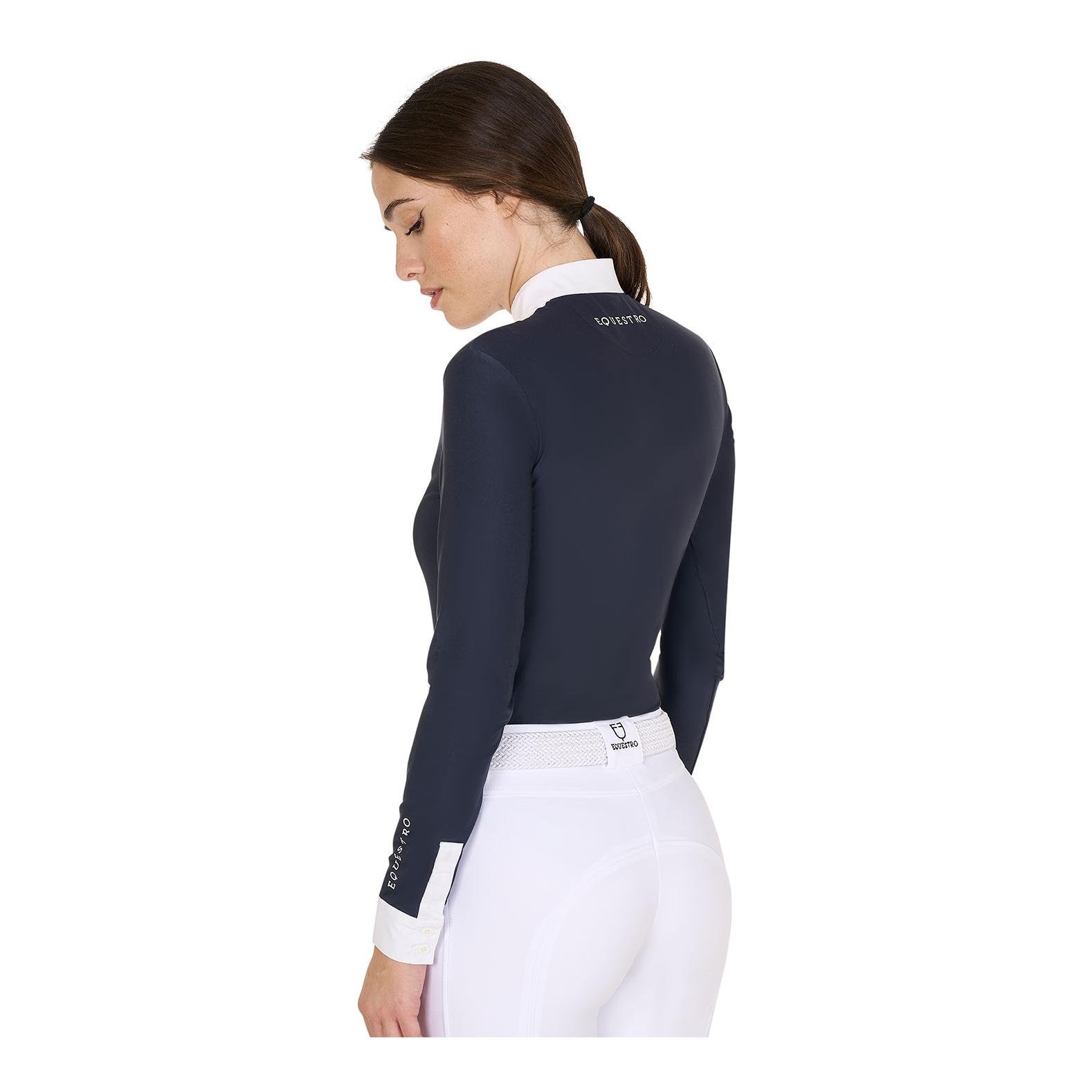 Turniershirt Plisee Langarm Damen