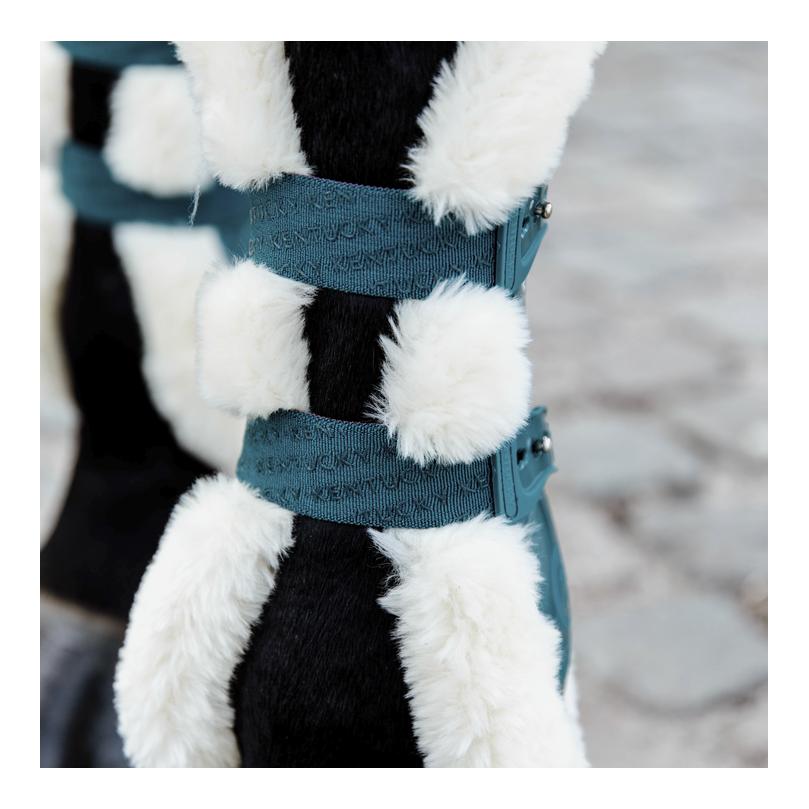 Gamaschen Vegan Lamfell Bamboo Elastik - emerald