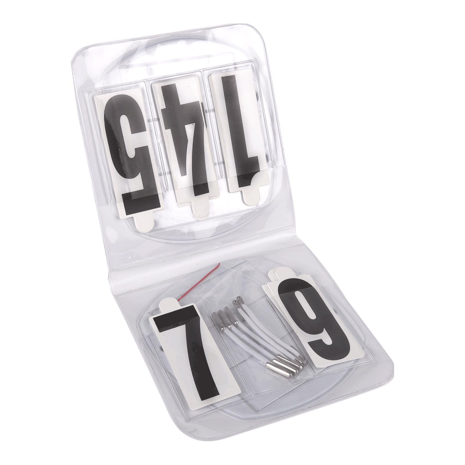 Kopfnummern Set Oval 4-stellig mit Gummis