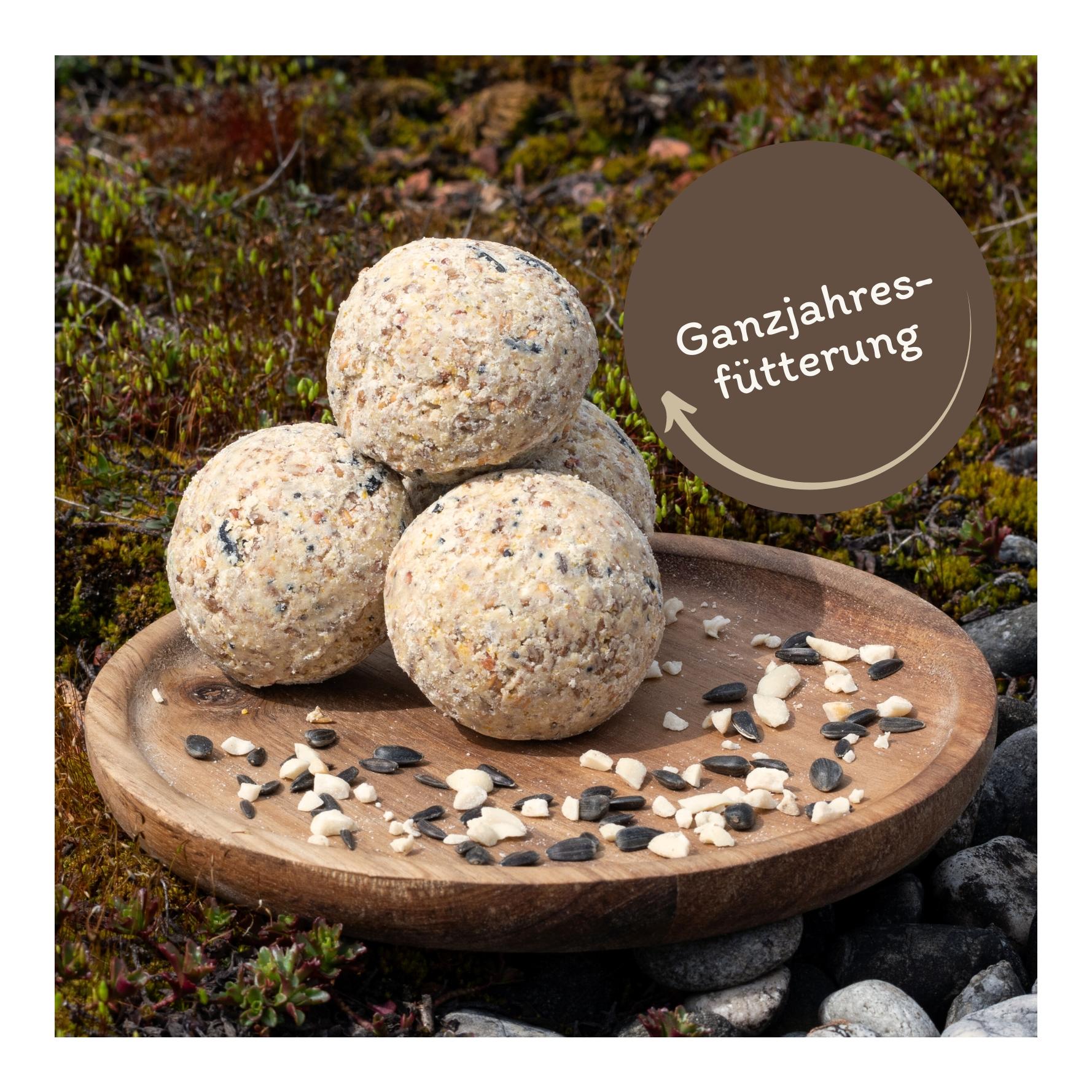 Meisenknödel aus der ALB-MÜHLE ohne Netz Vollkorn & Nuss + 2 Spender Meisenknödel aus der ALB-MÜHLE ohne Netz Vollkorn & Nuss + 2 Spender