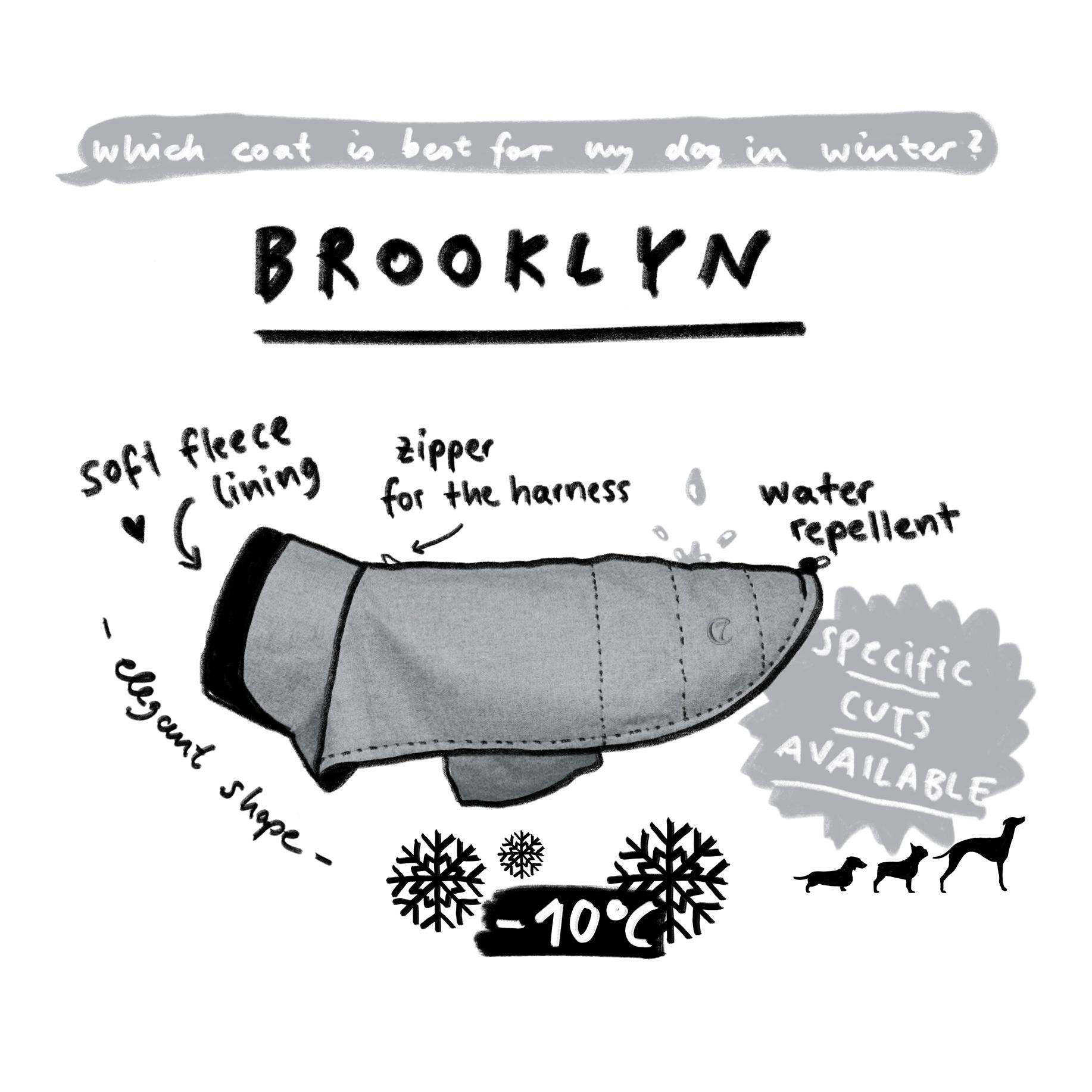 Manteau pour chien Brooklyn Flannel - gris