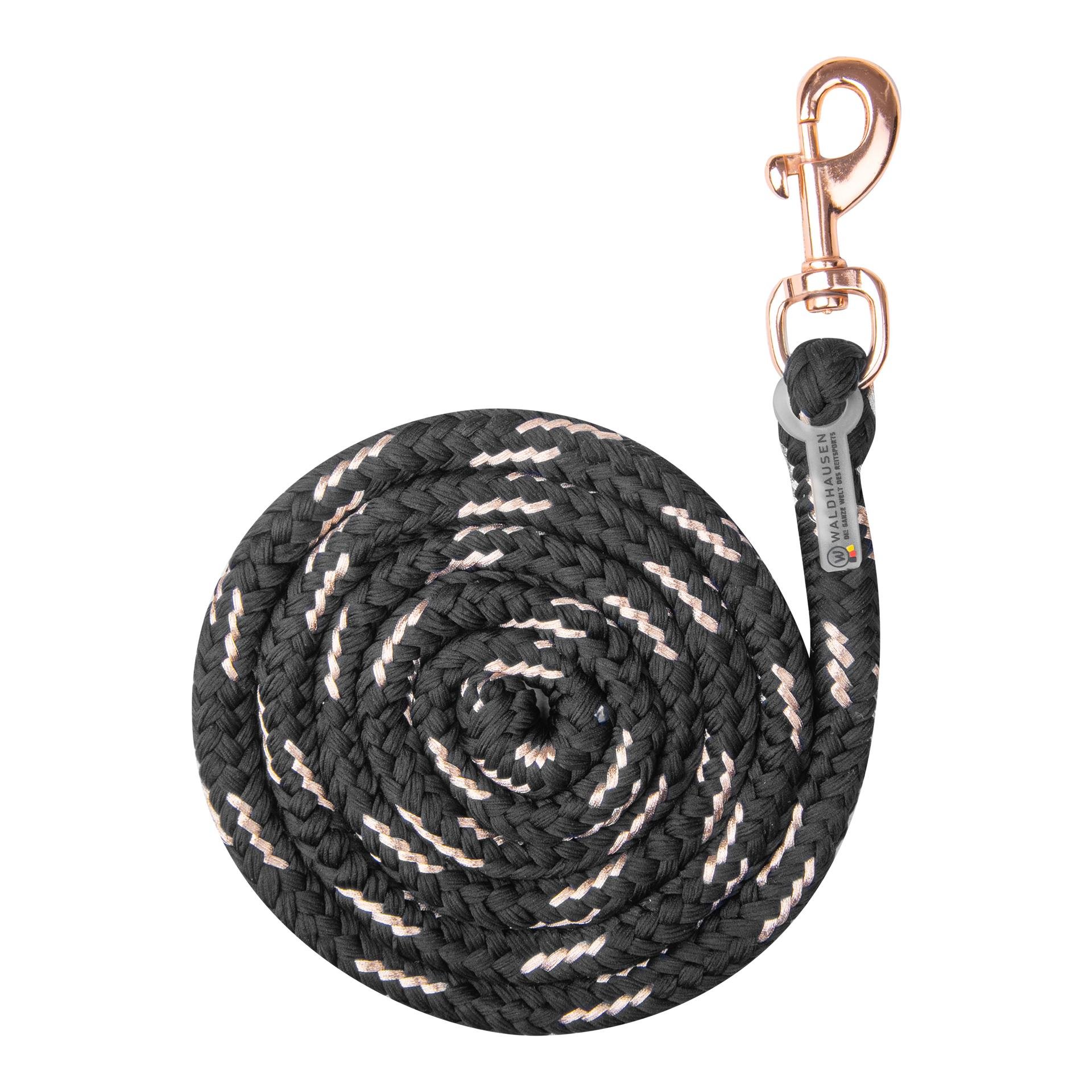 Anbindestrick Rosé mit Karabiner - schwarz