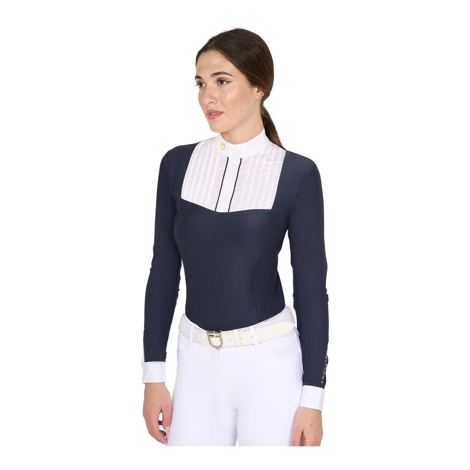 Turniershirt Plisee Langarm Damen