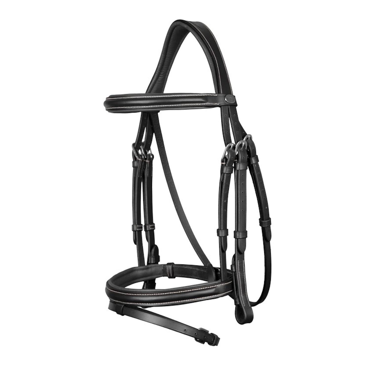 Zaum mit englisch kombiniertem Reithalfter Working Collection Neu - schwarz