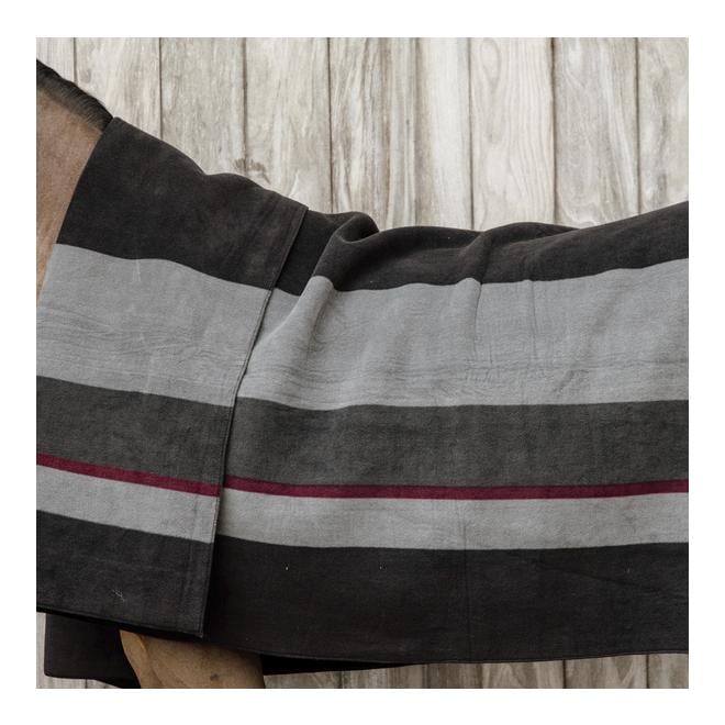 Fleecedecke Square Stripes Heavy - black/grey