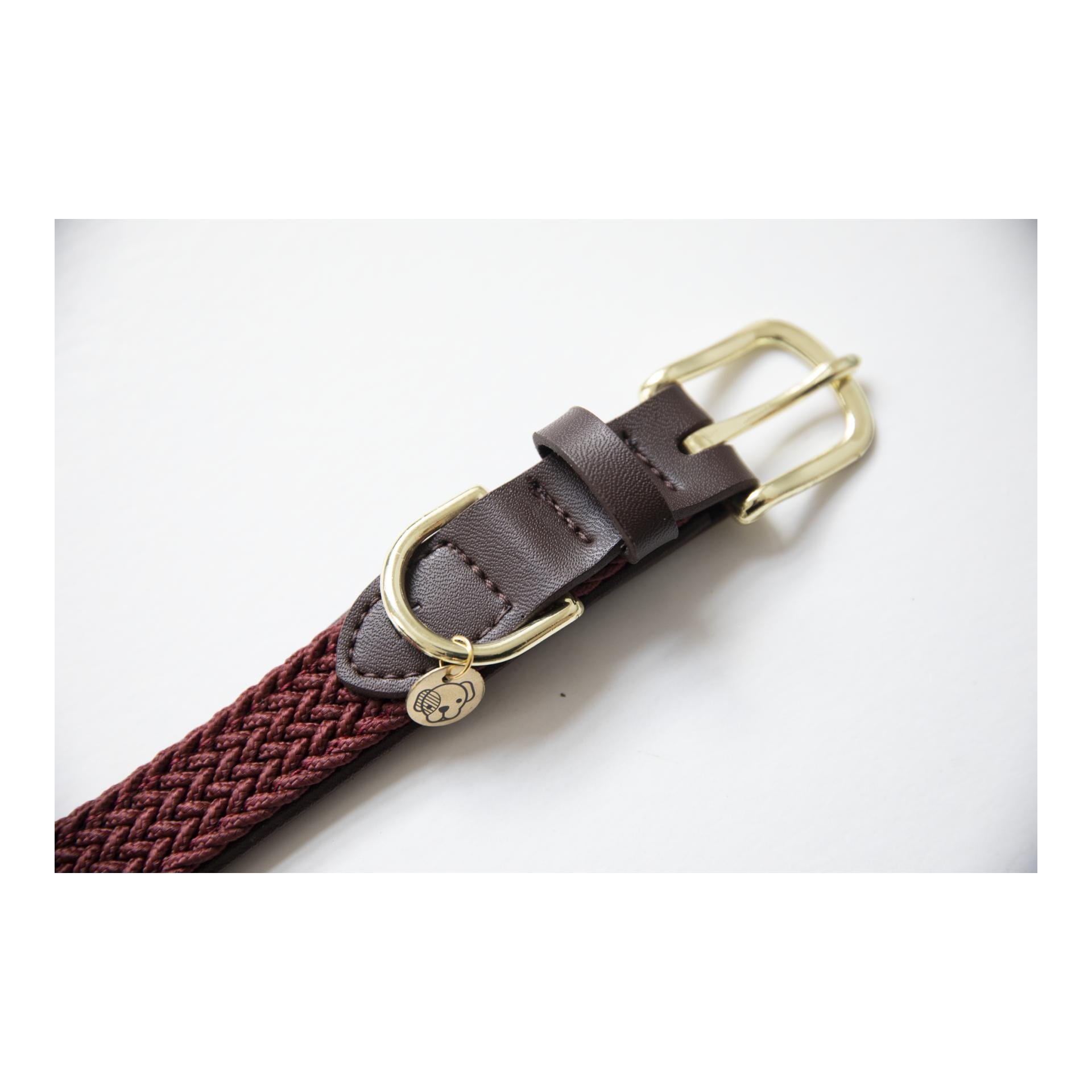 Hundehalsband Nylon geflochten - bordeaux Hundehalsband Nylon geflochten - bordeaux