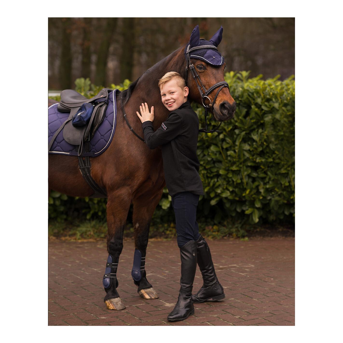 Pantalon d'équitation Novan avec grip au genou Junior – bleu marine 