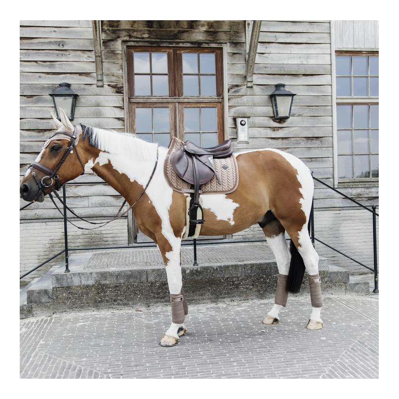 Schabracke Samt Pearls - beige Schabracke Samt Pearls - beige