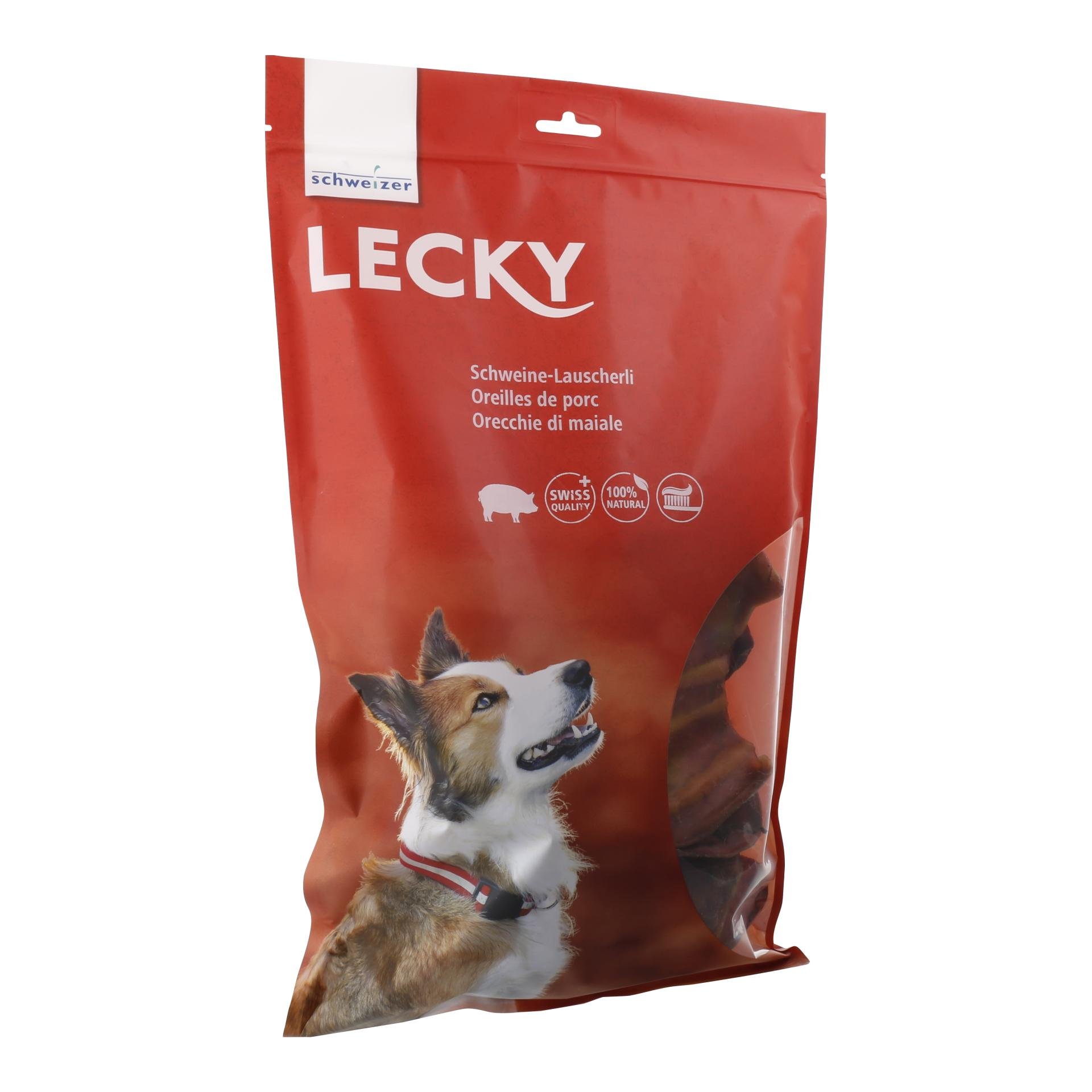 LECKY Schweine-Lauscherli Kauartikel Schweineohren - Braun -  Grösse: 300 g