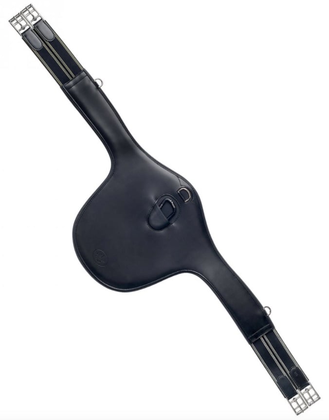 Sattelgurt mit Stollenschutz - schwarz Sattelgurt mit Stollenschutz - schwarz