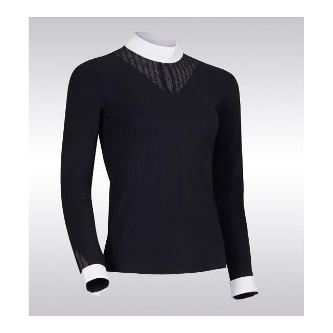 Turniershirt Béatrice langarm Damen - schwarz Turniershirt Béatrice langarm Damen - schwarz