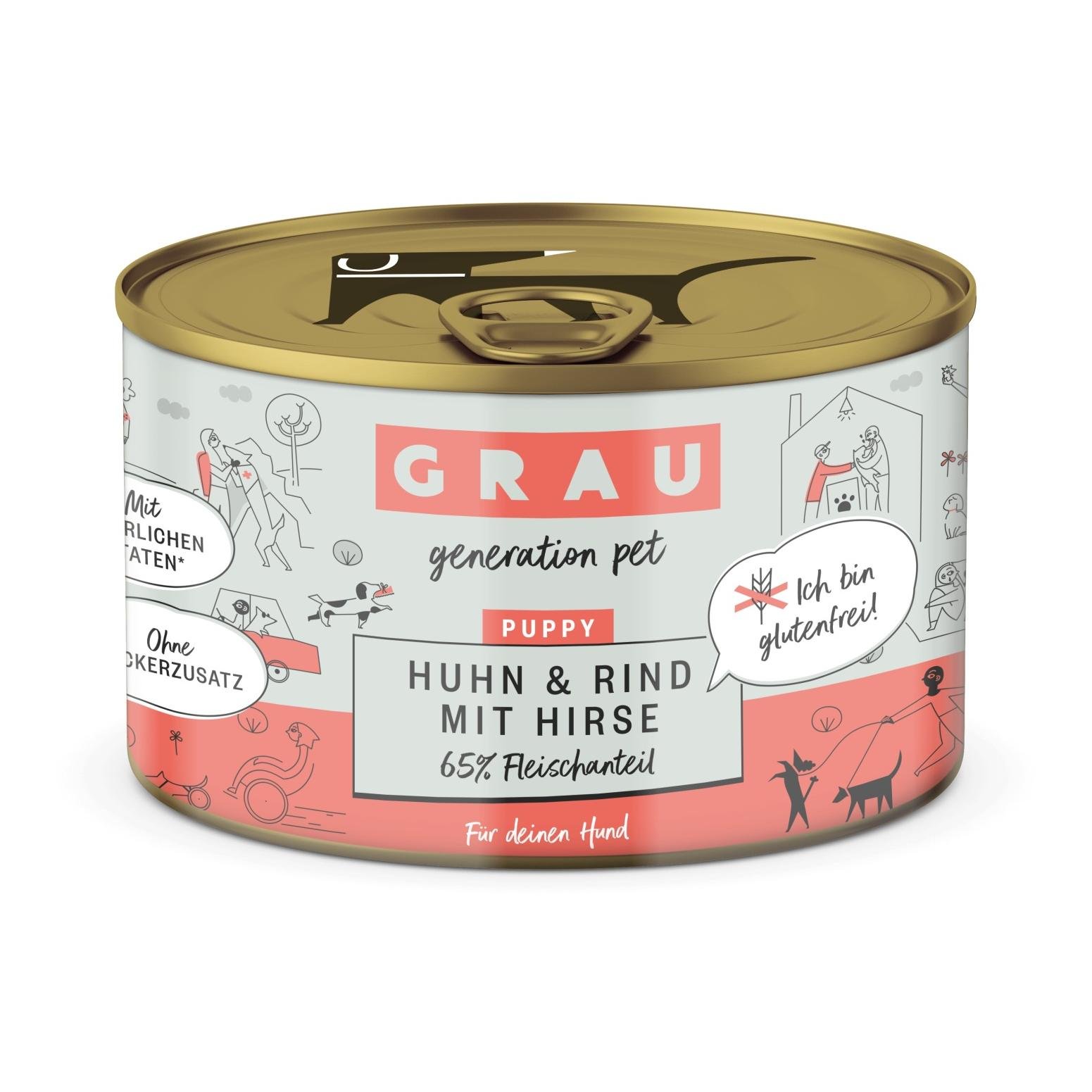 Nourriture humide Puppy poulet et bœuf avec millet Nourriture humide Puppy poulet et bœuf avec millet