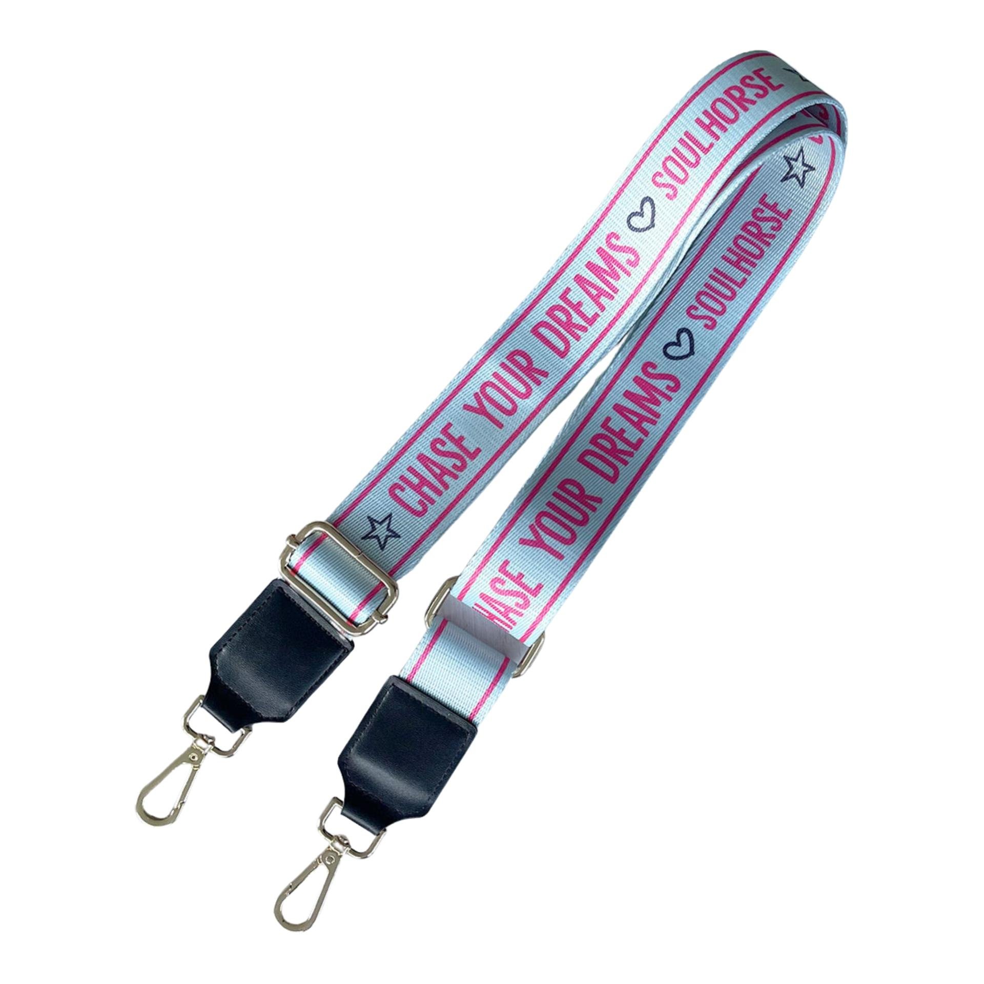 Soulhorse Taschenriemen "Chase your dreams" - Light Mint/Pink -