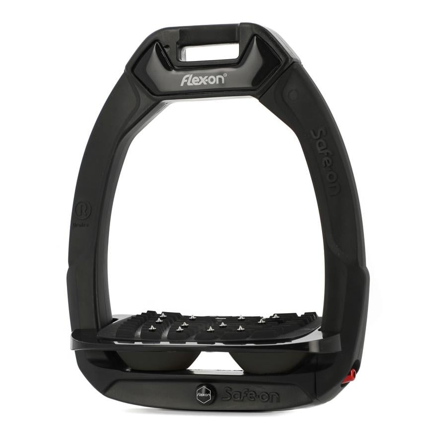 Flex-on Sicherheitssteigbügel Safe-On Schrägtritt mit Ultragrip - schwarz/schwarz/schwarz