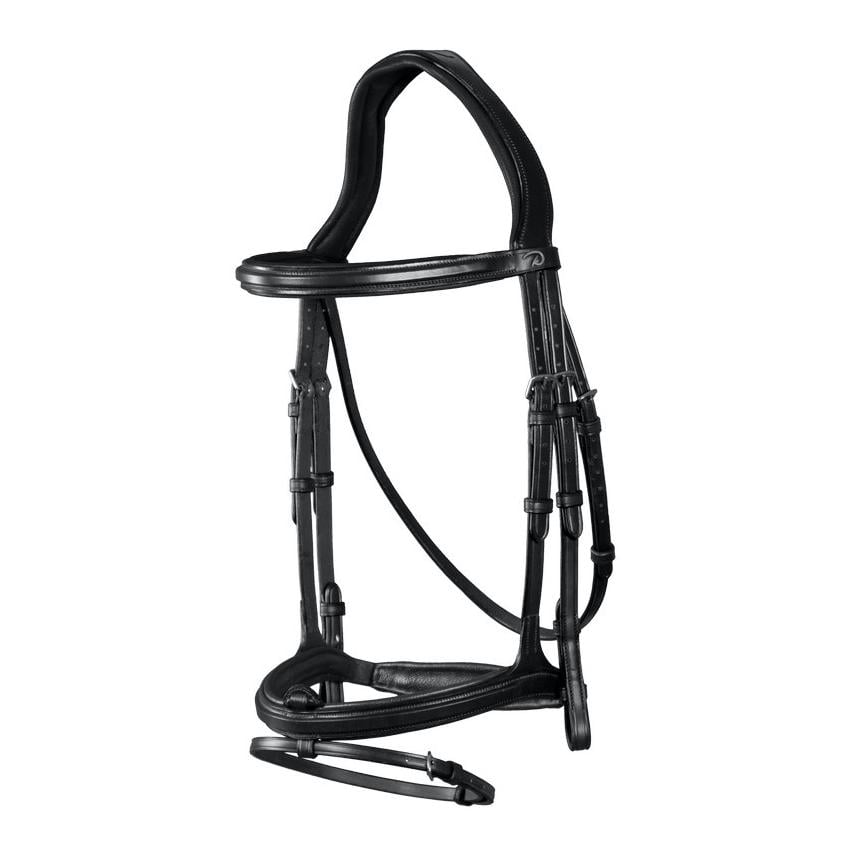 Zaum mit kombiniertem Reithalfter New English Collection - schwarz