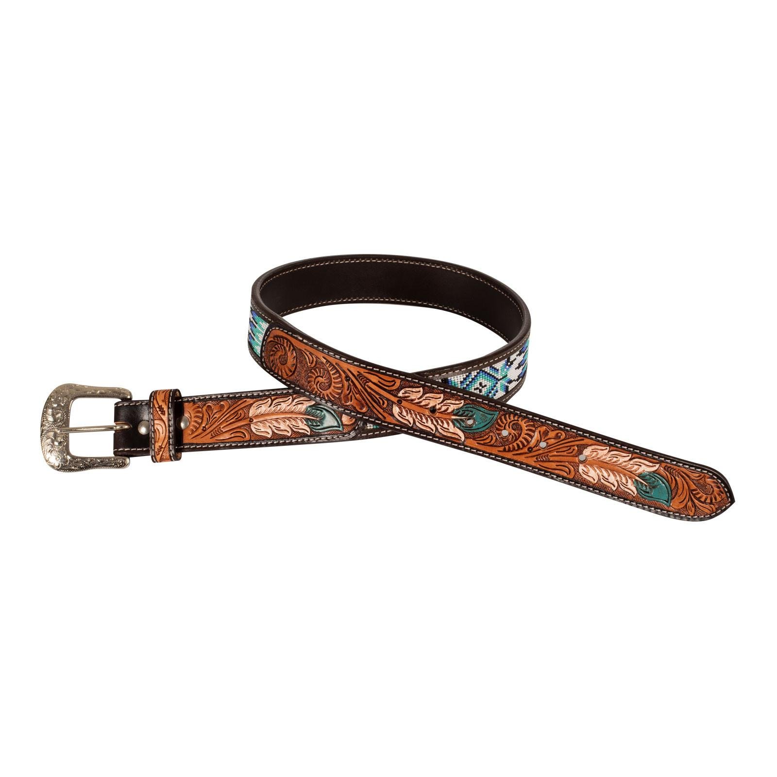 Westerngurt mit Federgravur