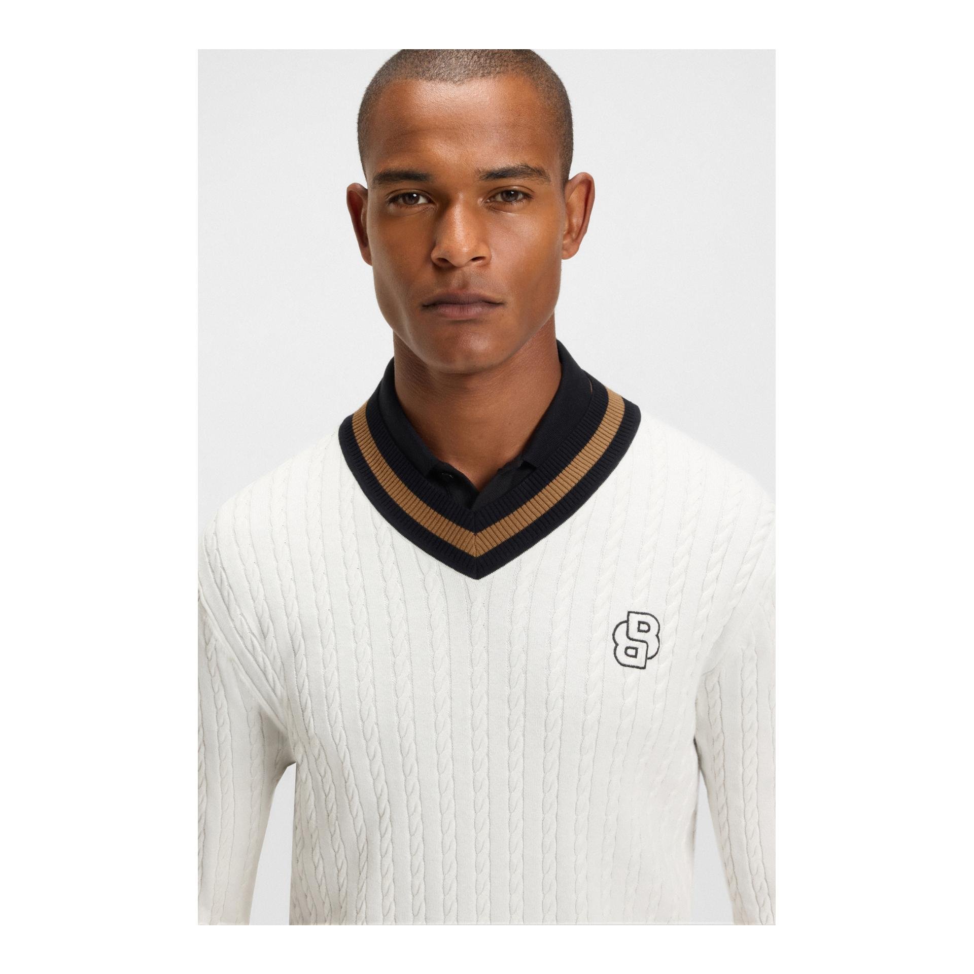 BOSS Equestrian Jan Pull en tricot Cable Hommes