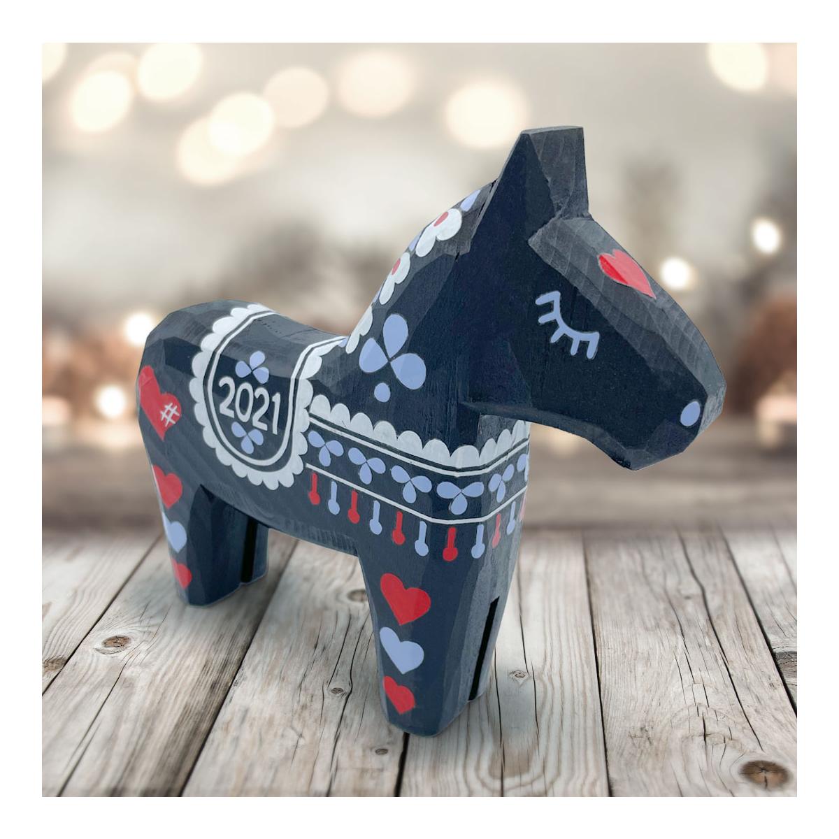 Soulhorse Deko Holzpferd groß - Dunkelblau -  Farbe: Dunkelblau, Grösse: One Size