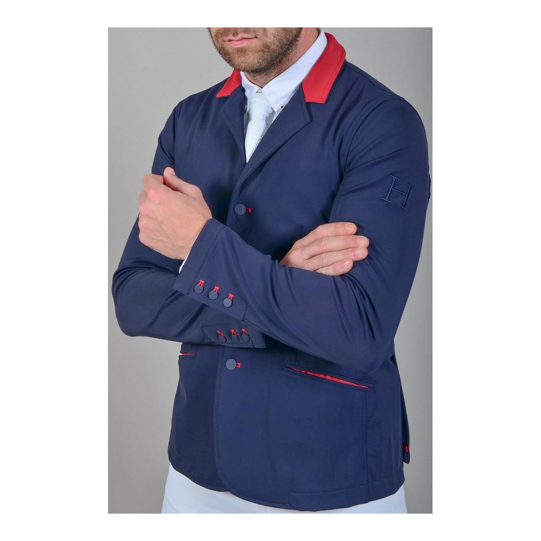 Harcour Veste de concours Pégase – pour hommes – navy Taille vêtements Homme: S, Couleur: Navy/Red